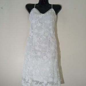 Haute Monde White Lace Slip Chemise
